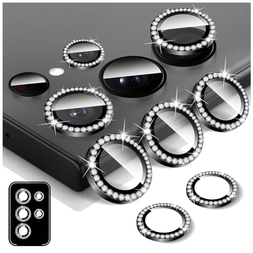 Kucheed Diamond Camera Lens Protector for Samsung Galaxy S26 Ultra, 9H Tempered Glass Back Camera Cover Screen Protector, Bling Anti-Scratch Individual Aluminum Metal Protective Ring
