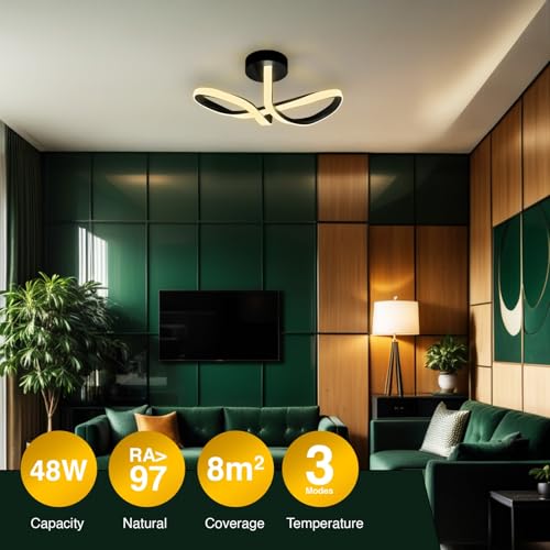 Image of LED Decorative Ceiling & Wall Light | Up to 50W Rated (48W Working Output) | Dual Mount Design | 3 Colour Mode (Warm /Natural /Cool White) | Modern LED Light for Home (Infinity)