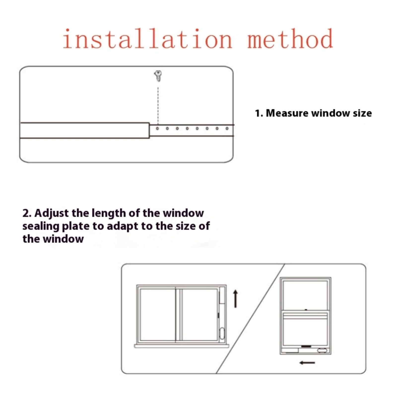 Kit Scorrimento AHHZYYS per Finestre Elastiche, Tenuta Universale per Aria Condizionata Portatile con Tubo di Scarico e Accoppiatore - Sistema Ventilazione AC Regolabile