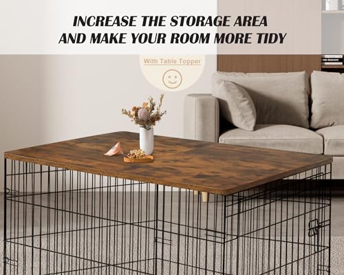 HiCaptain Tampo de mesa de madeira para canil para cães, dobrável de 122 cm, enfeite de mesa decorat