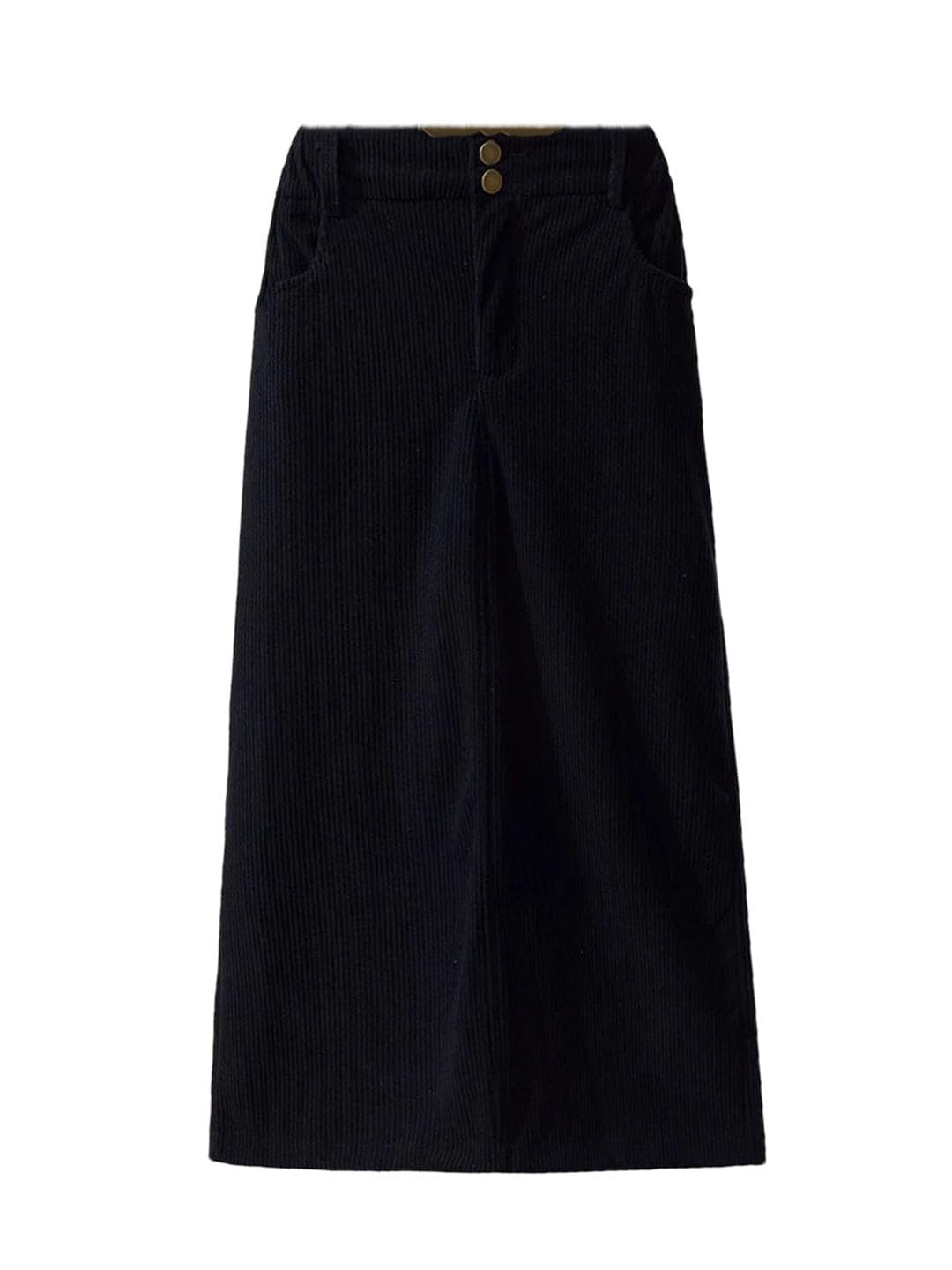Tdvcpmkk Women's Autumn and Winter Corduroy Skirt Straight Mid-Length Skirt Black L