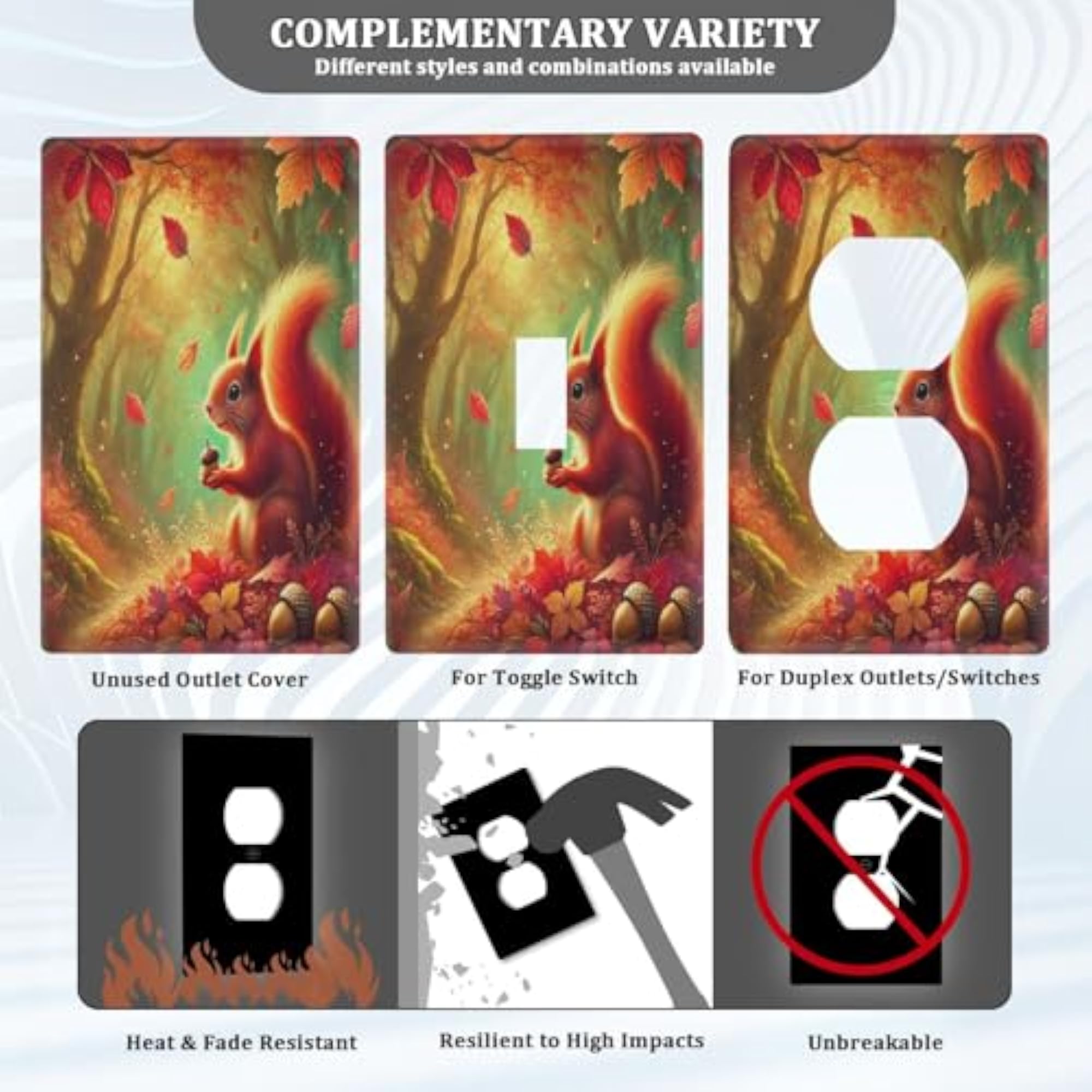 Squirrel Fall Light Switch Cover Decorative Wall Plate