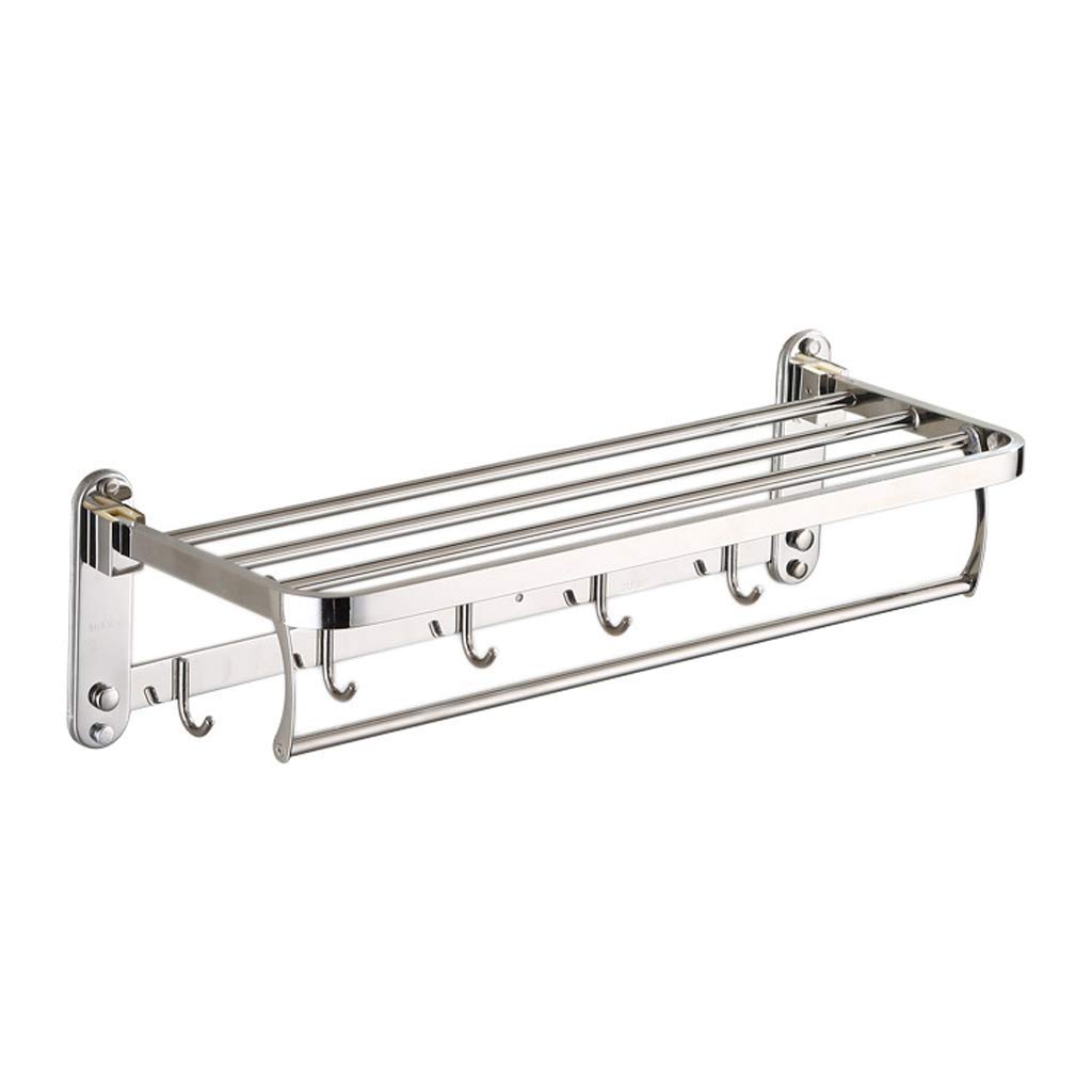 Porte-serviettes 60 cm en acier inoxydable 304 pliable pour salle de bain