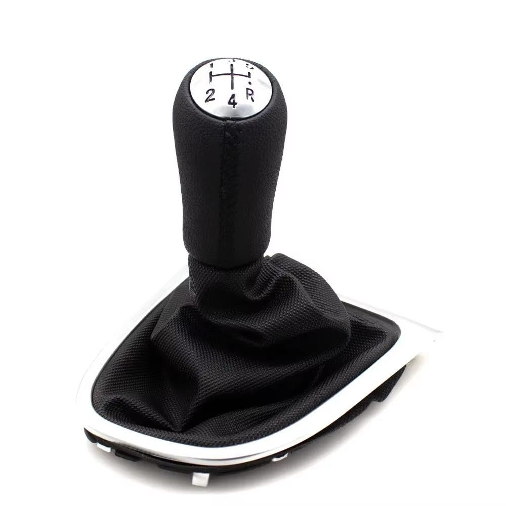 YDXHERTA 5 Speed Leather Gear Shift Knob Lever Shifter Boot Cover for Renault for Clio 2 II for Megane 2 II for Kangoo Auto Parts