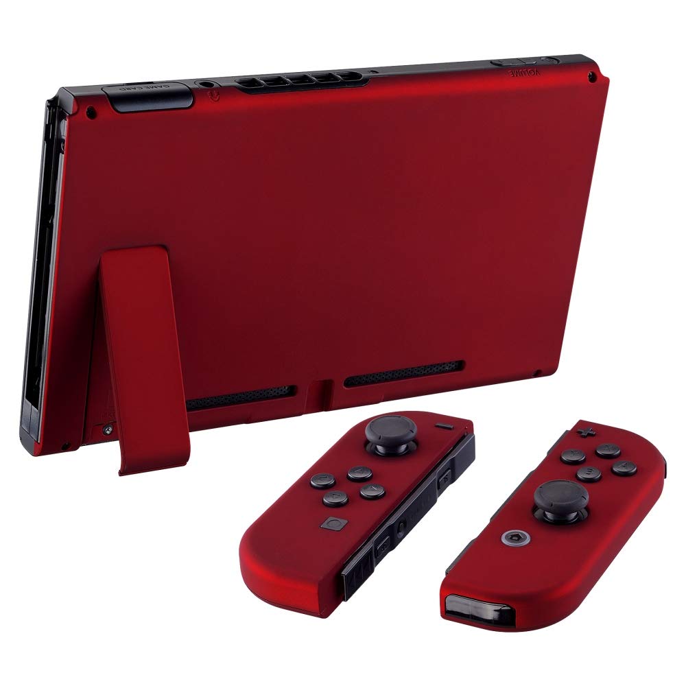 eXtremeRate Cover Pulsanti Kit per Nintendo Switch Joycon Console,Scocca Custodia Case Shell Grip Guscio Tasti Ricambio per Switch Console Controller-Rosso