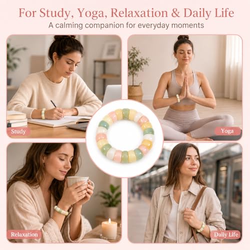 Image of Fidget Bracelet Bodhi Seed Bracelets Anxiety Fidget Bracelets Protection Healing Stretch Alleviate Anxiety Stress Protection Healing Bodhi Jewelry Gifts for Women Men