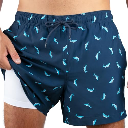 Kanu Surf 5” Adventure Men’s Swim Trunks – UPF 50+ Quick-Dry Bathing Suit Shorts with Pockets & Compression Liner (Large)