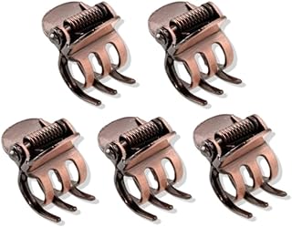 女性用ミニメタルバンスクリップ 5個 ミニメタルバンスクリップ ブロンズクランプ サイドバングクリップ ヘアスタイリングツール ヘアピン ヘアアクセサリー 女性用