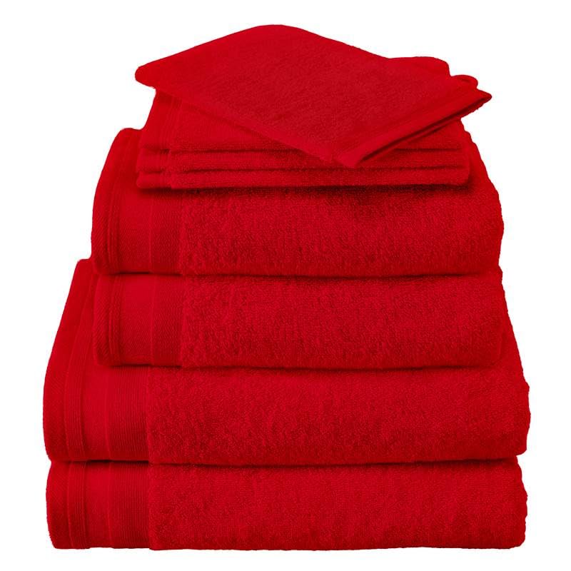 De Witte Lietaer Contessa Lot de 6 gants de toilette en coton Rouge écarlate 16 x 22 cm