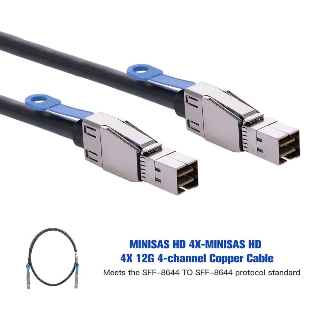 JSER Xiwai externo Mini SAS HD SFF 8644 a Mini SAS alta densidad HD SFF 8644 servidor de datos RAID Cable 50cm 12Gbps