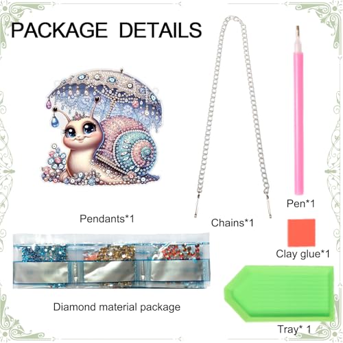 Image of AiYuanzsh Snail Diamond Painting Hanging Kit, 5D DIY Acrylic Special Shaped Diamond Painting Kit for Adults, Diamond Art Suncatchers for Home, Window, or Garden Decor