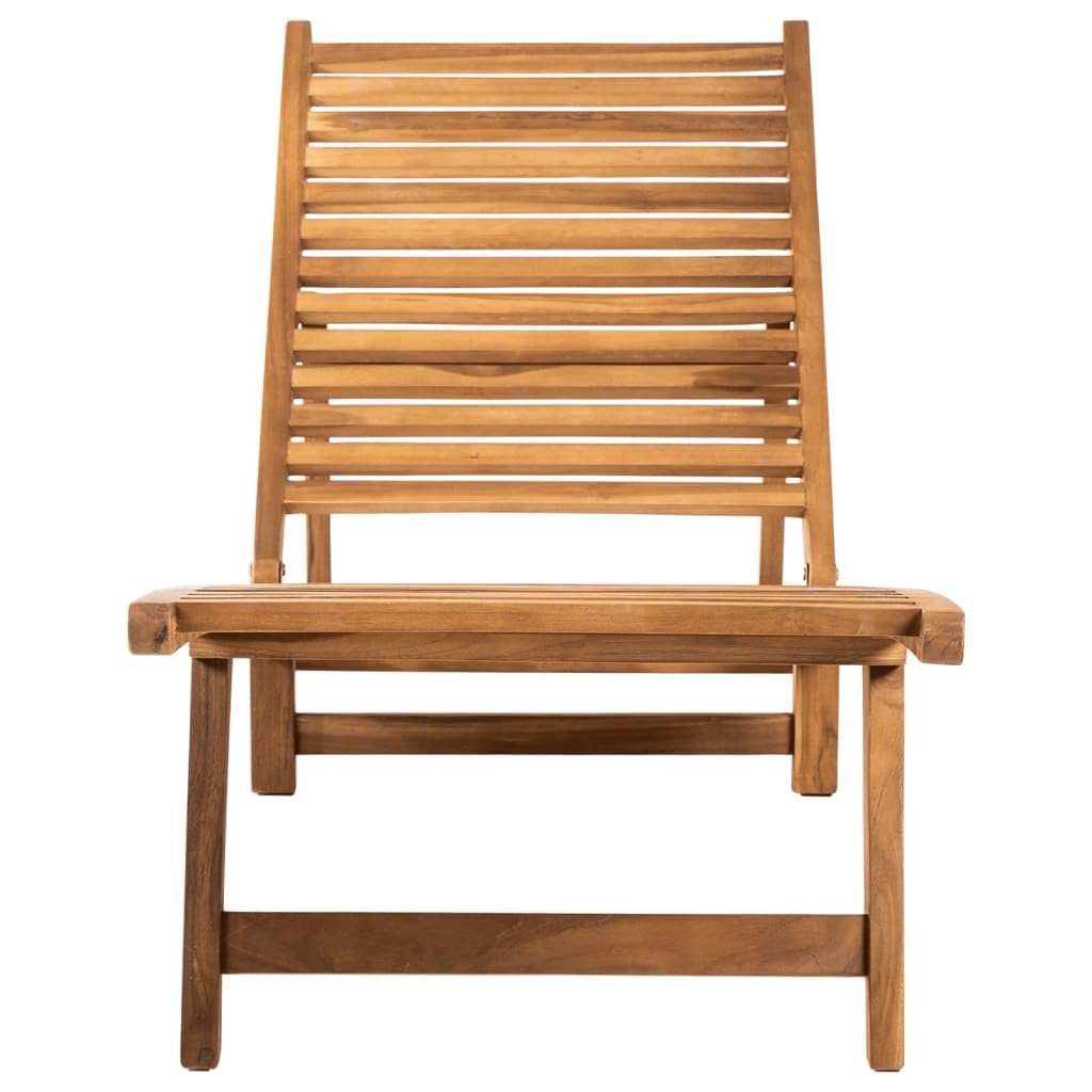 Tumbona de madera maciza de teca, tumbona de jardín ajustable plegable, tumbona ergonómica de madera para jardín, terraza y piscina, tumbona de relax estable sin soporte, 161 x 55 cm