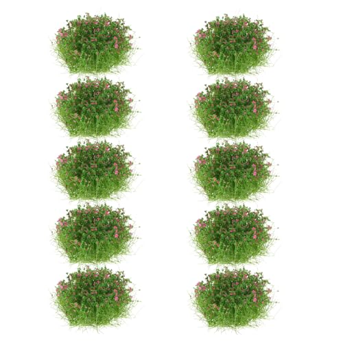 ELAYARD 10個 チュア草クラスタ ジオラマ用リアル人工芝 自然風景模型用屋外景観装飾 手作りチュアシュラブ素材