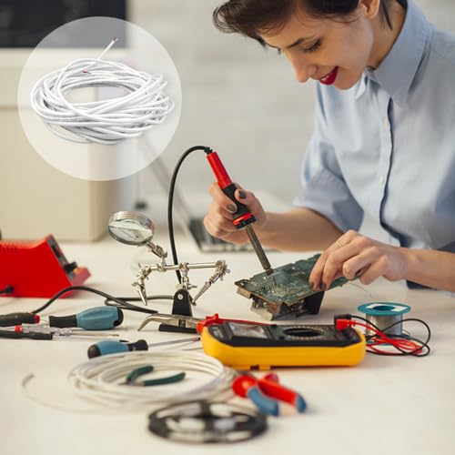 ZoZoMaiy 10 Meter Electrical Cable 3 Core Flex Cable 22AWG White Insulated Flexible Pvc Wire Diameter 3,8mm Cuttable Electric Wire High Temperature Resistance For Home Small Electrical Wiring - Image 4