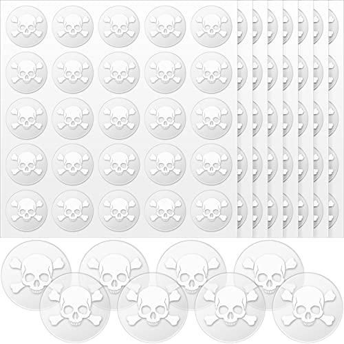 Image of Leinuosen Helmet Stickers Football Baseball Helmet Decals 1-1 /8 Inch Vinyl Sports Football Decals Self Adhesive Hockey Stickers for Hockey, Lacrosse, Batting(Clear Print White,Skull)