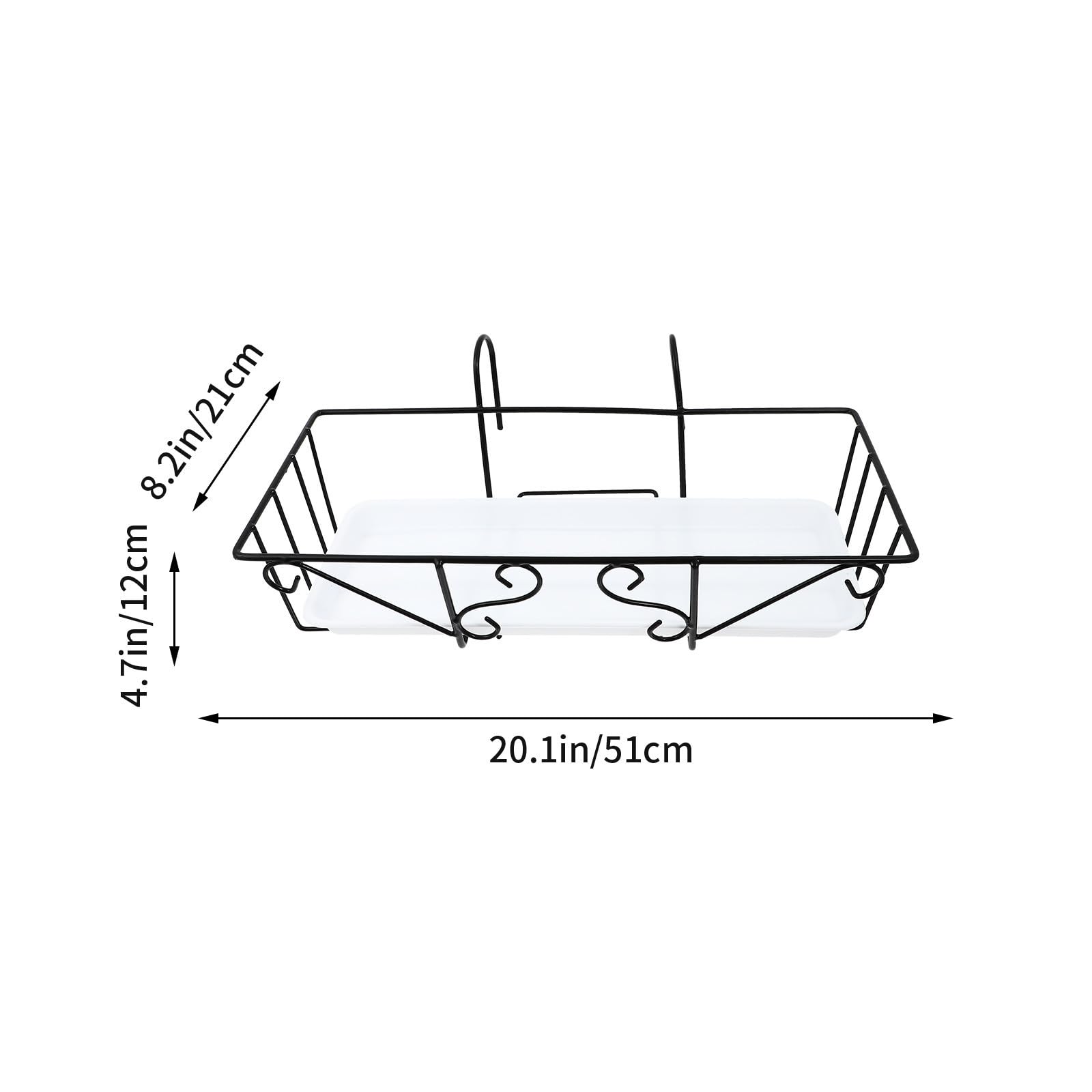Gatuida Soporte de Jardinería Soldadura Firme Doble Gancho Barandilla para Maceta Decorativa de Hierro y Plástico y Diseño Liso para Decoración de Oficina y Hogar