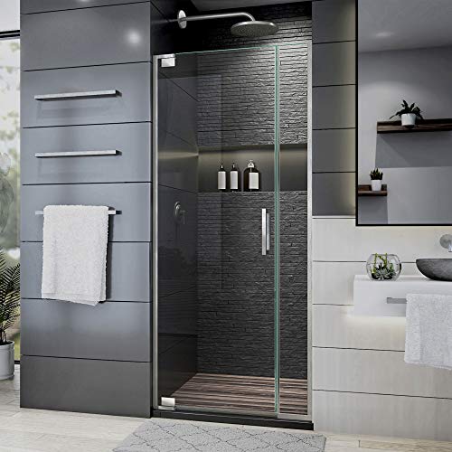 DreamLine SHDR-443465-04 Elegance Plus 34-34 3/4 in. W x 72 in. H Frameless Pivot Shower Door in Brushed Nickel