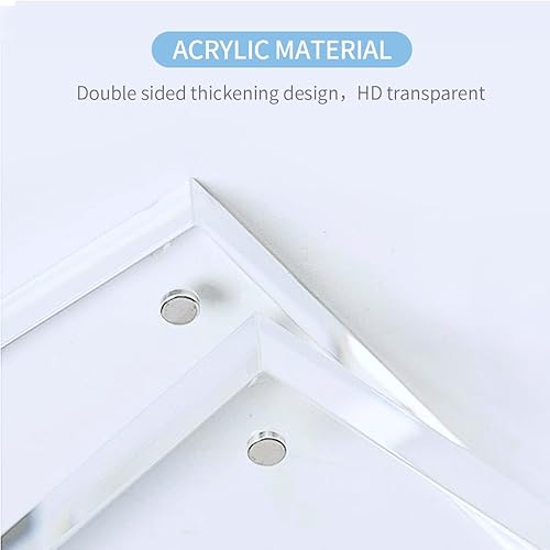 Vista 35 de Marco de fotos acrílico de 4 x 6 pulgadas, marco de fotos magnético transparente de 4 x 6, marcos de fotos de escritorio sin marco de doble cara