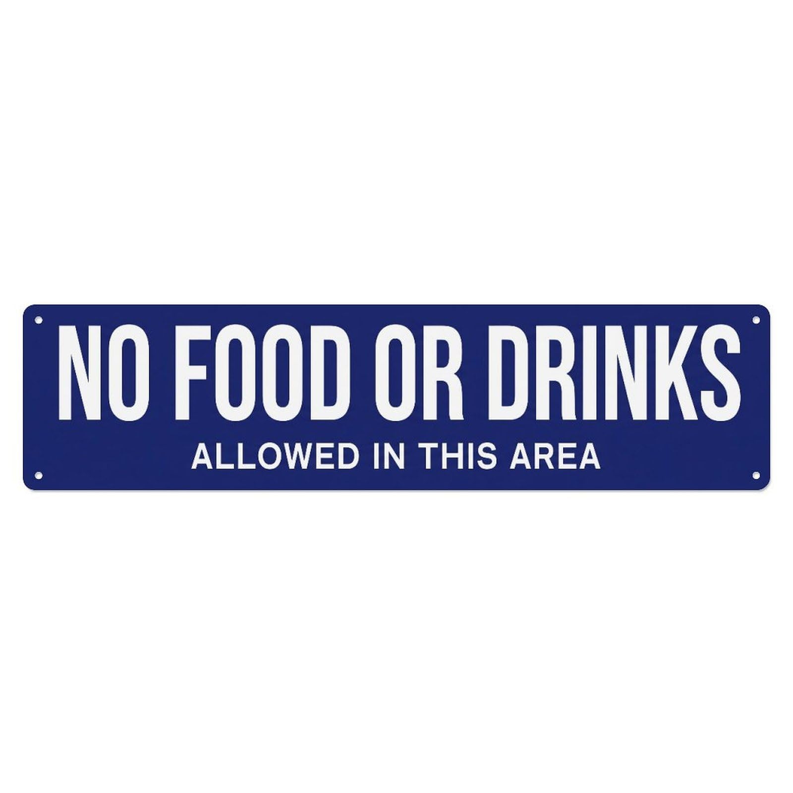 Metal Tin Sign No Food Drinks Policy