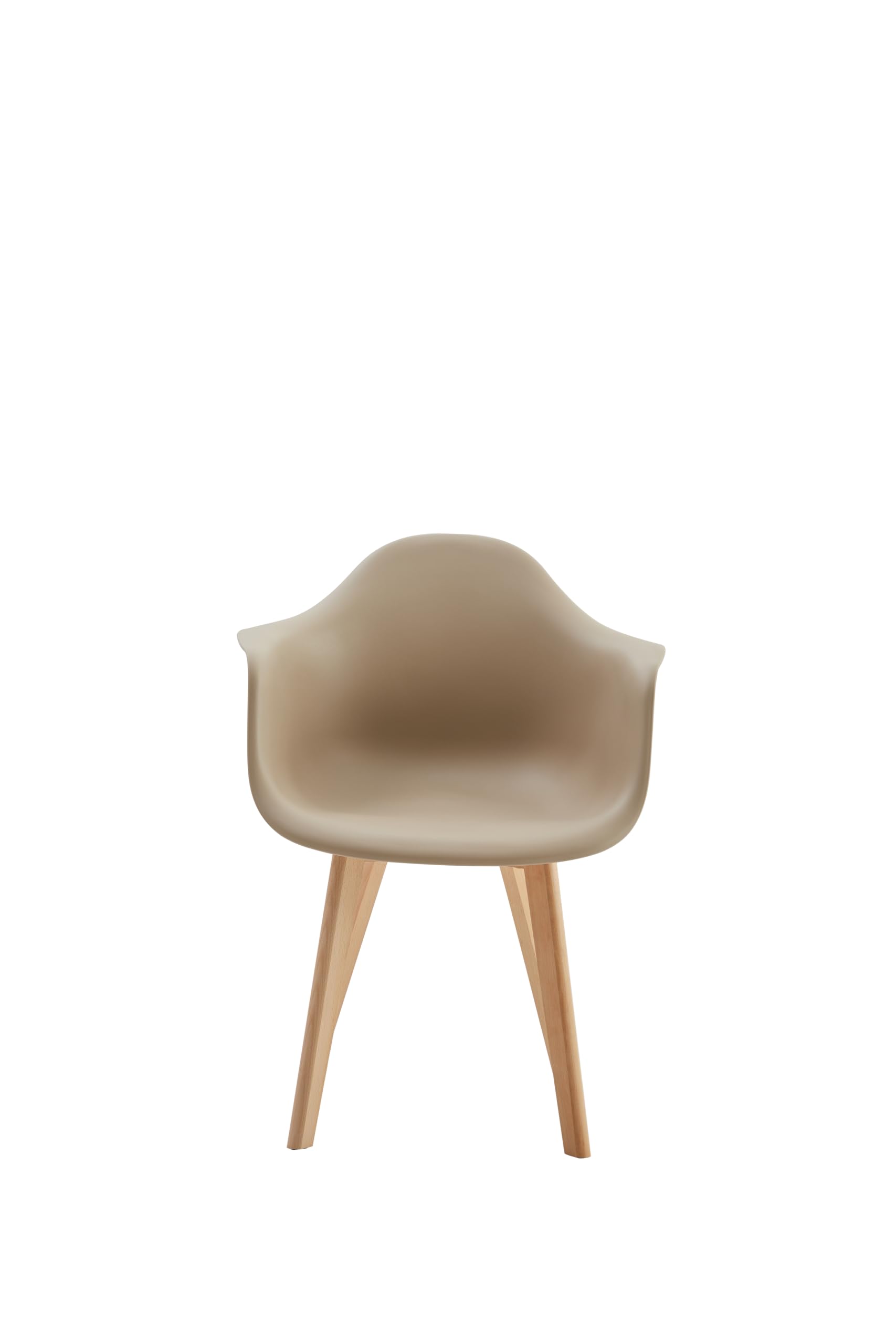 Set di 6 Sedie da Pranzo con Braccioli, Design Moderno, Gambe in Legno di Faggio, Sedie da Cucina Scandinave (Beige)