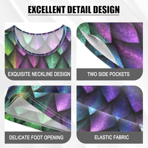 Pajama Short Sets Dragon Scales Soft Cotton Summer Sleepwear 2 Piece PJS Size 5-14T3