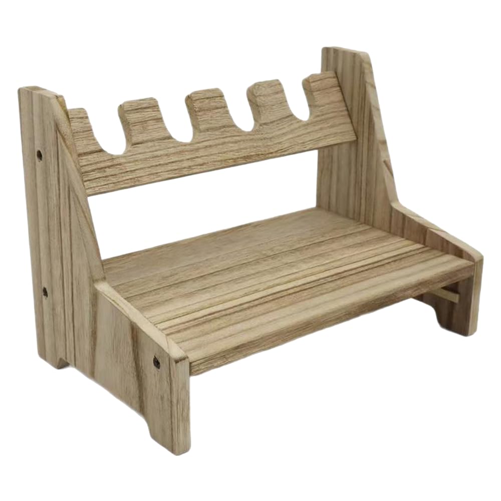 MiOYOOW Porta Pistola in Legno, Supporto per Pistole Contiene da 4 a 6 per Esposizione, Espositore per Pistola per Maggior Parte delle Pistole all'Interno
