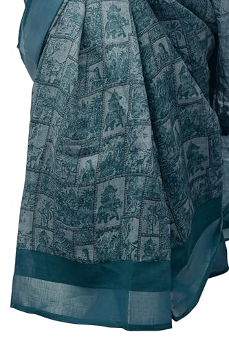 Image of MIRCHI FASHION Saree for Woman Cotton Blend Printed | Traditional Ethnic Sari for Ceremonial Use and Farewell with Blouse Piece