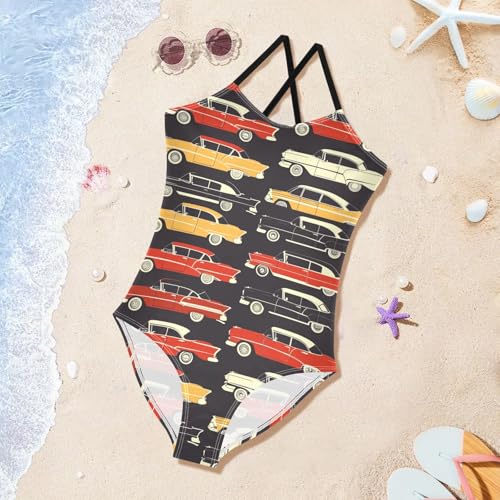 Image of Girls one Piece Swimsuit Summer UPF 50+ Quick Dry Beach Bathing Suit with Straps Swimwear 3-10 Years