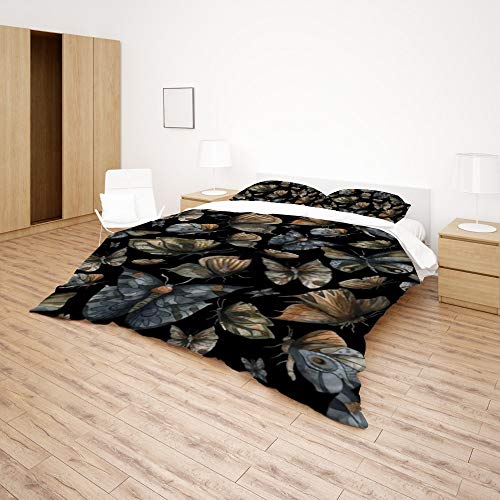 Parure de lit en polyester durable housse de couette imprimée papillons - 5