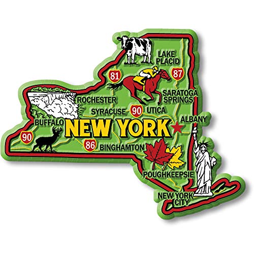 Imán decorativo New York clásico 4" x 3.1" en goma miniatura 1