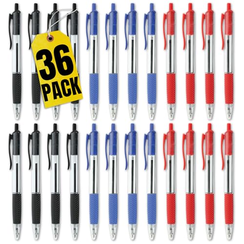 1InTheOffice Ballpoint Pen Retractable, Medium Point 1.0mm, Red, Black and