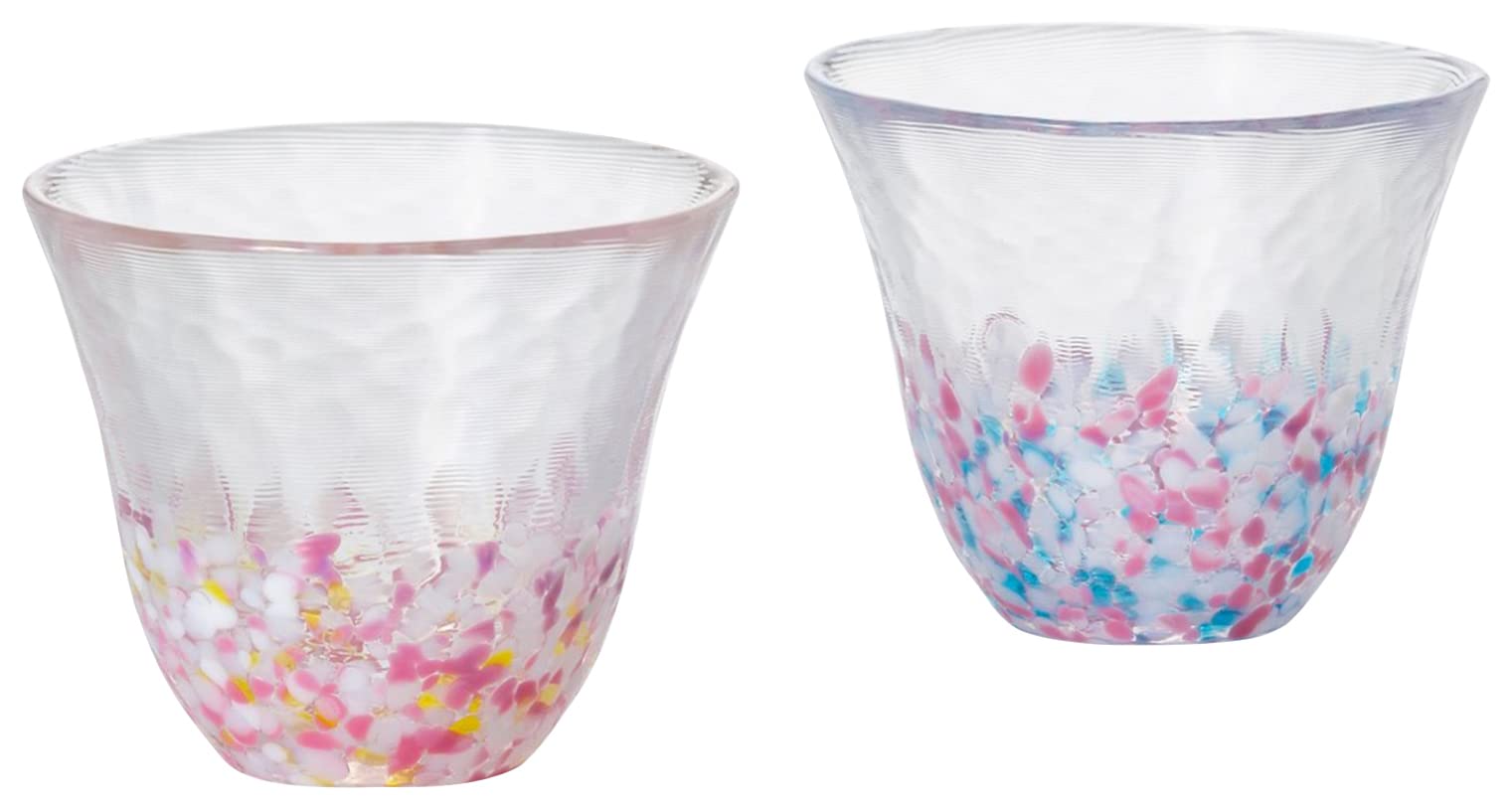 ADERIA Lot de 2 verres à saké japonais - Rose - 120 ml - 120 ml - Fabriqués au Japon - Fabriqués au Japon - Fabriqués à la main - Pour saké, thé, jus, eau, pois, Tsugaru Vidro - Coffret cadeau