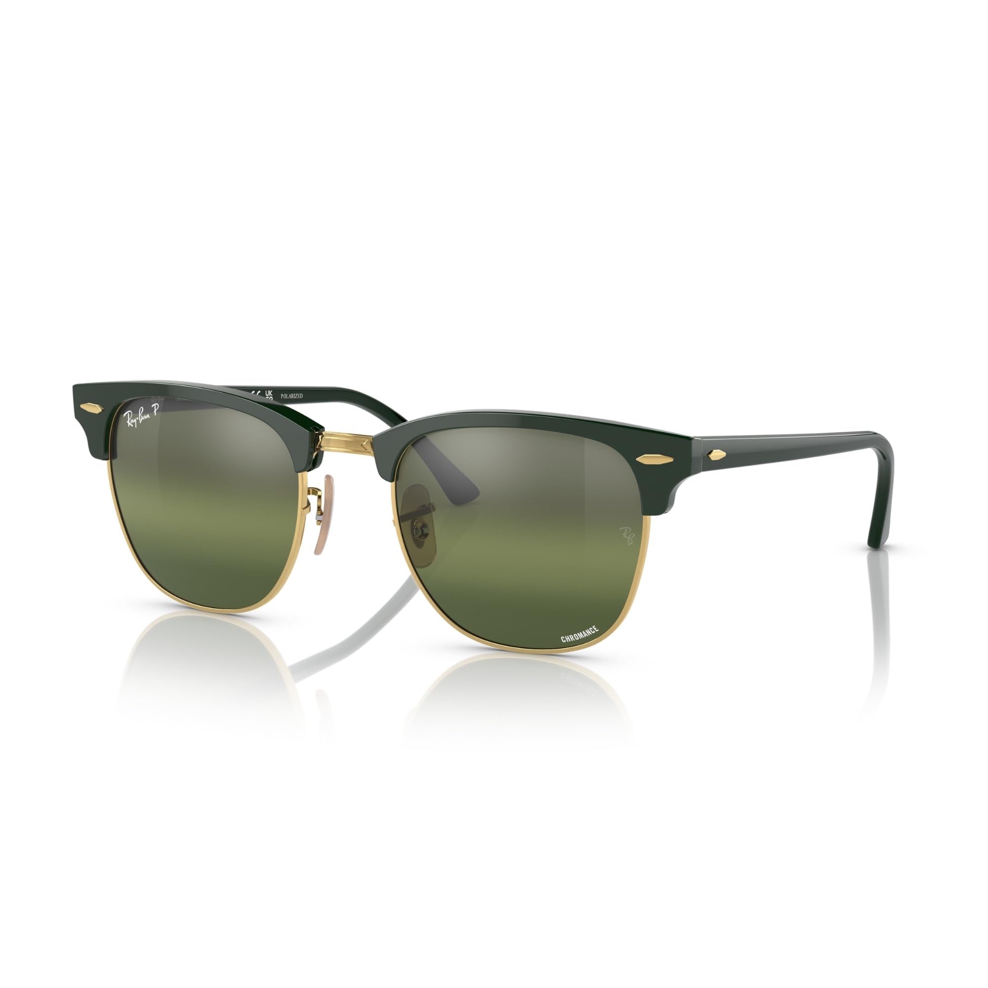 Ray-Ban　RB3016 　クラブマスター Ray-Ban RB3016 Clubmaster Kare Güneş Gözlüğü, Altın Üzerine Yeşil