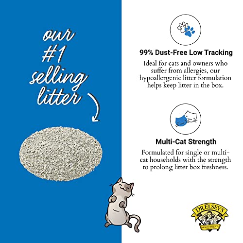Dr. Elsey's Ultra Premium Clumping Cat Litter - 99.9% Dust-Free, Low Tracking, Hard Clumping, Odor Control, Unscented & Natural