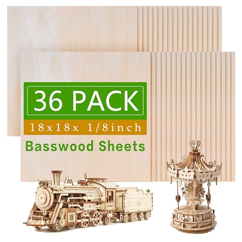 Comparison: Xtool Cutting Board 9 36 Pack Basswood Sheets Board 1/8 Inch Unfinished Wood,3mm Plywood for Laser Cutting,Boards for Crafts for DIY Plywood Sheets Unfinished Wood for Laser Cutting (18inchx18inch)