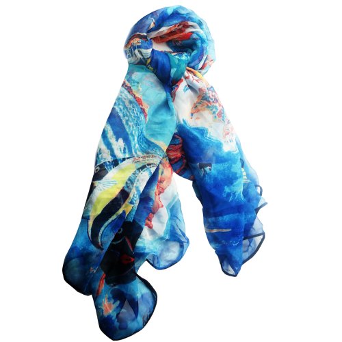 Scarf Vintage Map Hawaiian Island Chiffon Sarong3