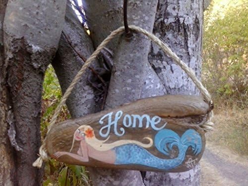 Blonde mermaid HOME driftwood sign