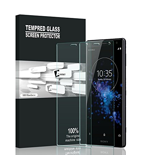 AVIDET Sony Xperia XZ2 Compact Screen Protector, 9H Hardness 0.3mm Ultra Slim Premium Tempered Glass Screen Protector for Sony Xperia XZ2 Compact (2 Packs)