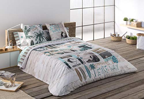 El Tintorer Juego de Funda nórdica Surf 3 Piezas (Funda nórdica + Bajera Ajustable + Funda de Almohada) (Cama 105 cm.)