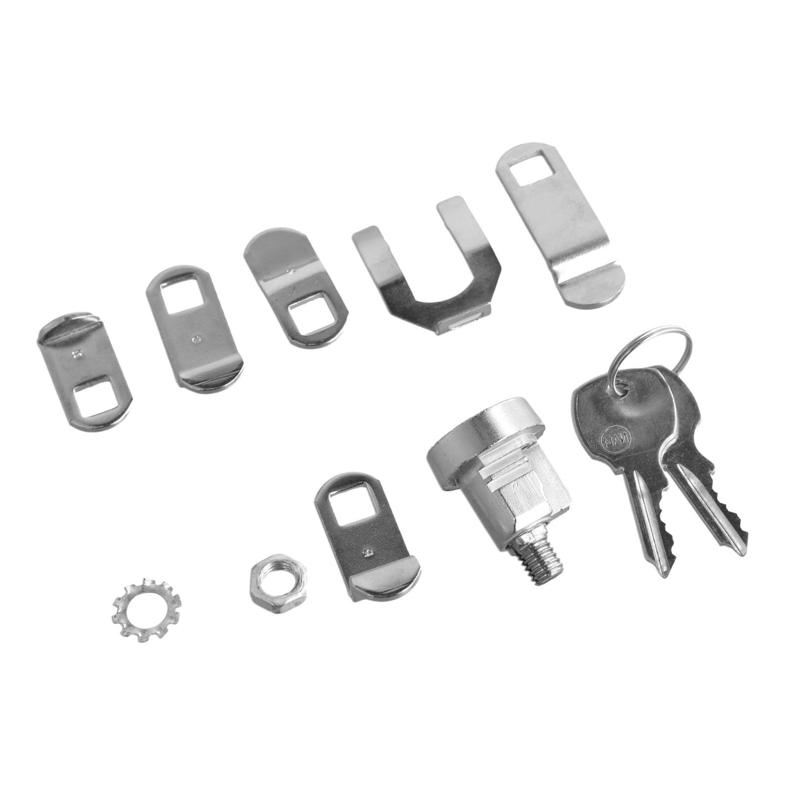 Briefkastenschloss Ersatz-Kit für L-1172C, stabiler Zylinder aus Zinklegierung mit 2 Schlüsseln und Laschen, sicheres Silber-Finish für Kleiderschrank