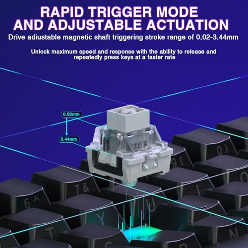 Image of Aula WIN60 HE - 60% Mechanical Gaming Keyboard Wired, Magnetic Switch Hot Swappable, Adjustable Actuation Rapid Trigger Mode, 8000 Hz Polling Rate, RGB Small Keyboard 60 Percent Compact Design for PC