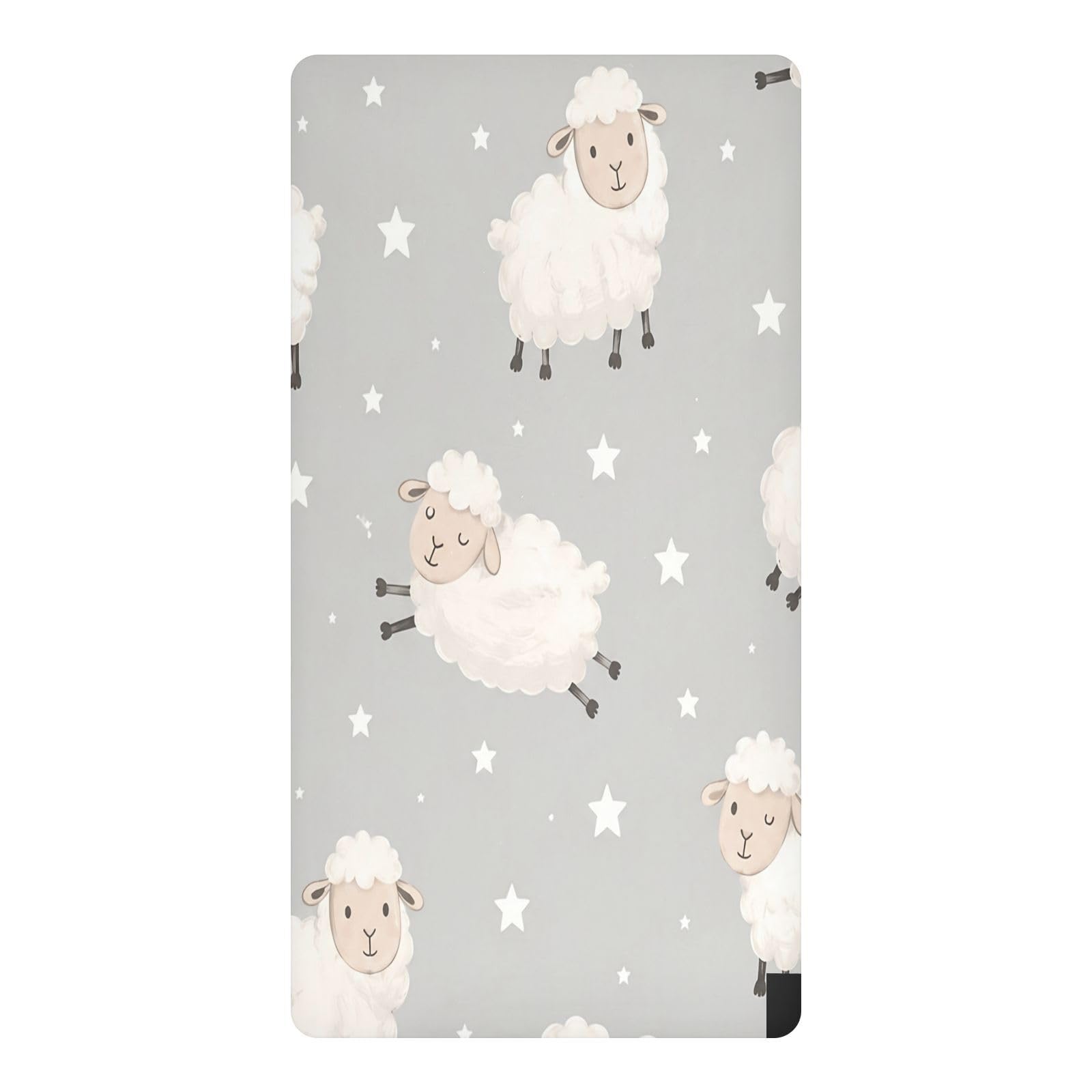 BOESI Star Sheep Waterproof Crib Sheet,Fitted Mattress Protector