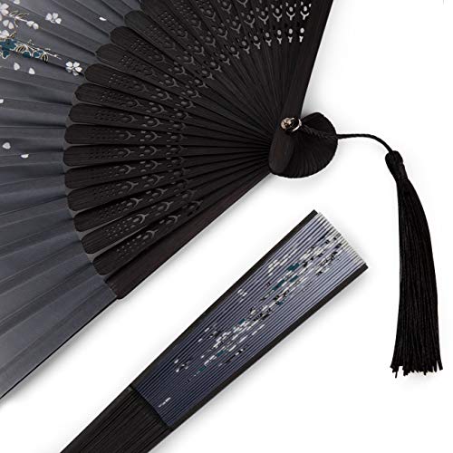 Gwhole 4 Pz Ventaglio Pieghevole in Bamboo Mano