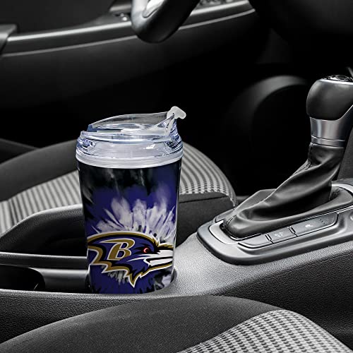 Image of Rico Industries NFL Football Glitter 24oz Acrylic Glitter Tumbler with Hinged Lid, Officially Licensed Double Wall Tumbler with Straw