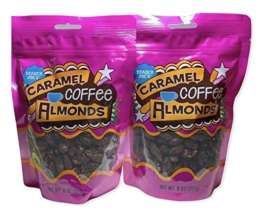 Trader Joe’s Caramel Coffee Almonds – Crunchy Roasted Almonds with Sweet Caramel & Coffee Coating – 2 Pack (8oz / 227g Each)