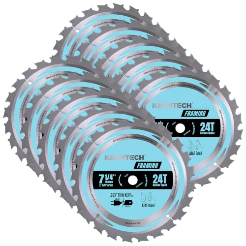 KEENTECH 7-1/4" Saw Blade, 24T, 5/8 Arbor, 10-Pack, Farming