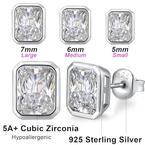 Boucles d'oreilles or blanc 18k et diamant simulé d'exception - 5