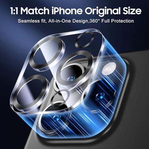 Protection objectif iPhone 16 Pro Max UniqueMe en verre trempé HD noir - 5