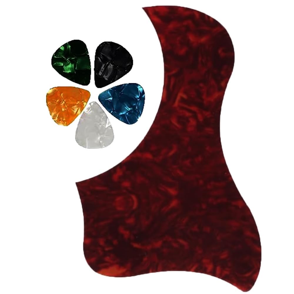 Flare Acoustic Guitar Pickguard, Red Duck shaped Shell Anti-Scratch Pickguard Plate for Acoustic Guitar, Easy Installation, Scratch Prevention, Precise Cutting, Thickened, Beautiful for Protection-image-34