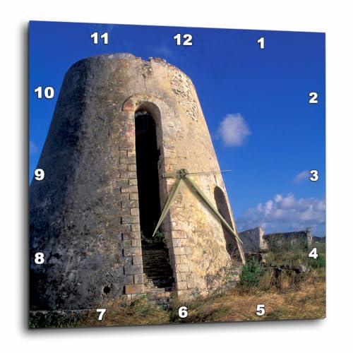 3dRose DPP_74402_3 Us Virgin Islands, St. Croix. Sugar Mills Plantation-Ca37 Bba0001-Bill Bachmann-Wall Clock, 15 by 15-Inch